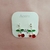 Aros Cerezas con Hojas Verdes - Acero Blanco - Joyeria Daniela