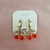Aros Cerezas con Hojas Doradas - Acero Dorado - Joyeria Daniela