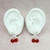 Aros Cerezas con Hojas Blancas - Acero Blanco - comprar online