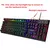 Teclado mecânico retroiluminado com 104 teclas, teclado para jogos com fio, à