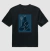 Camiseta Oversized Shiva Consciência Azul – Arte Minimalista com Tridente e Cinzas Sagradas - comprar online