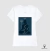 Camiseta Feminina Algodão Peruano Shiva Consciência Azul – Arte Minimalista com Tridente e Cinzas Sagradas na internet