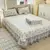 Bonenjoy Colcha Estilo Floral Roupa de cama Renda Capa de Cama acolchoado Lenço