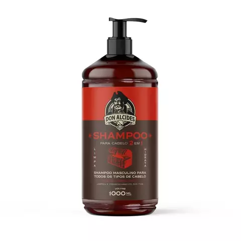 SHAMPOO PARA CABELO 2 EM 1 BARBA NEGRA - PROFISSIONAL 1 LITRO