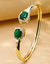 BRACELETE DOURADO ZIRCÔNIA CÚBICA VERDE ESMERALDA - loja online