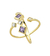 ANEL FINO COM ZIRCÔNIAS LILÁS AMETISTA | BANHO OURO 18K | N.° 8 | FALANGE - loja online