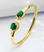 BRACELETE DOURADO ZIRCÔNIA CÚBICA VERDE ESMERALDA na internet