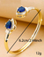 BRACELETE DOURADO COM ZIRCÔNIA CÚBICA AZUL MARINHO