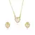 Conjunto Coração Com Zircônias Cúbicas | Banho Ouro 18K - comprar online