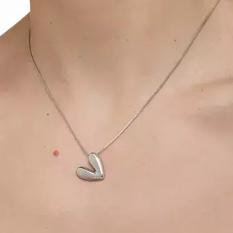 Colar Coração Liso | Banhado A Ouro 18K Ou Ródio Branco - comprar online