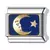 Charm Link azul estrela lua italianos 9mm