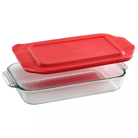 Fuente Rectangular Tapa 2,8 Lts Basics Pyrex - comprar online