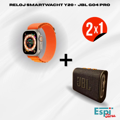 Reloj SmartWacht Y20 Ultra 7 en 1 + JBL GO4 Pro