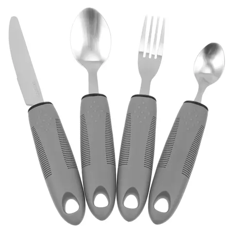Conjunto de talheres sem manuseio para deficientes, utensílios variados, talher
