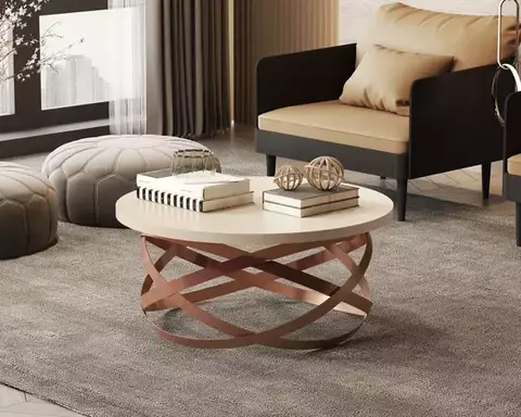 MESA CENTRO JB 8045 LUXO PEROLA PE:BRONZE