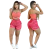 Imagem do Short Feminino Malha Rosa Listrado AJustável com Top