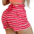 Short Feminino Malha Rosa Listrado AJustável com Top - NATURALMENTE