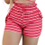 Short Feminino Malha Rosa Listrado AJustável com Top - comprar online