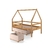Cama Montessori Kisla + 4 Baús Doug + 1 Baú Grátis - Rosa/Amêndoa