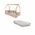 Bicama Montessori Moana + 2 Colchões D23 - Rosa/Amêndoa