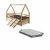 Bicama Montessori Kisla + 2 Colchões D28 + Kit Escorregador - Branco/Amêndoa
