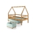 Cama Montessori Kisla + 4 Baús Doug + 1 Baú Grátis - Verde/Amêndoa