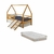 Bicama Montessori Kisla + 2 Colchões D23 + Kit Escorregador - Branco/Amêndoa
