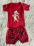 Conjunto Bebê Tigrão vermelho com shortinho listrado