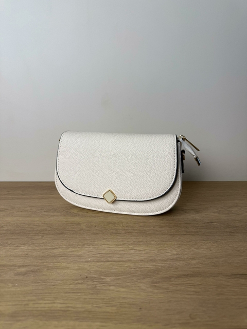 Bolsa Meia-Lua Geométrica - Off-White - comprar online