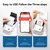 Instrucciones para usar la impresora térmica portátil NIIMBOT B1 en tres pasos: instalar las etiquetas, conectar por Bluetooth y retirar la etiqueta.