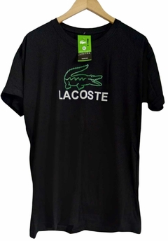 Camiseta Lacoste Preta Edição Limitada - Logo Crocodilo Neon na internet