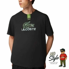 Camiseta Lacoste Preta Edição Limitada - Logo Crocodilo Neon - NoStyllo