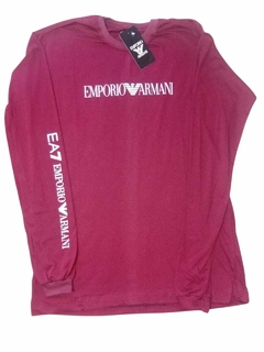 Camiseta Manga Longa Emporio Armani EA7 – Bordô