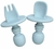 Kit Talheres Silicone Azul - Bop Bop Baby