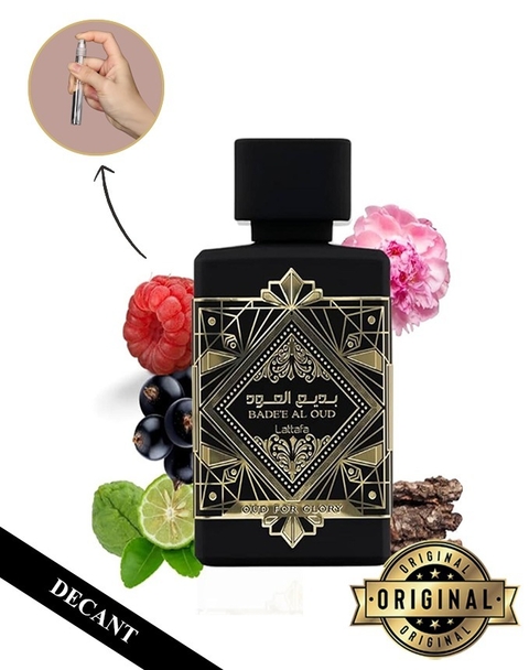 Decant Lattafa BADE´E AL OUD FOR GLORY Eau de Parfum - Perfume Árabe Feminino 2ml, 5ml e 10ml