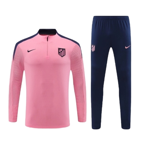 Conjunto Atlético de Madrid Treino 24/25 - Masculino Nike - Rosa com detalhes em azul