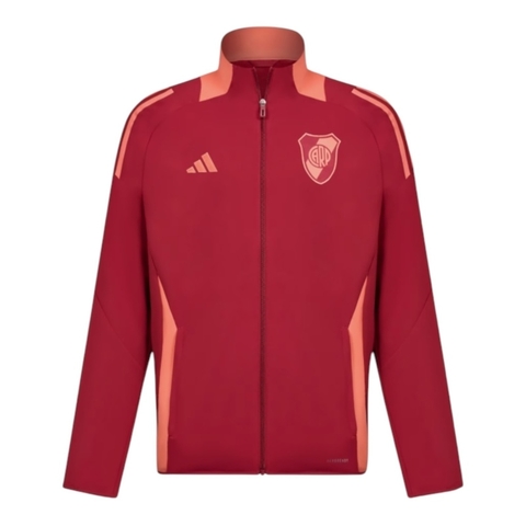 Jaqueta Corta-Vento River Plate 24/25 - Masculina Adidas - Vinho com detalhes em laranja