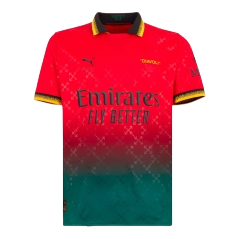 Camisa AC Milan Edição especial 25/26 - Torcedor Puma Masculina - Vermelha com detalhes em verde
