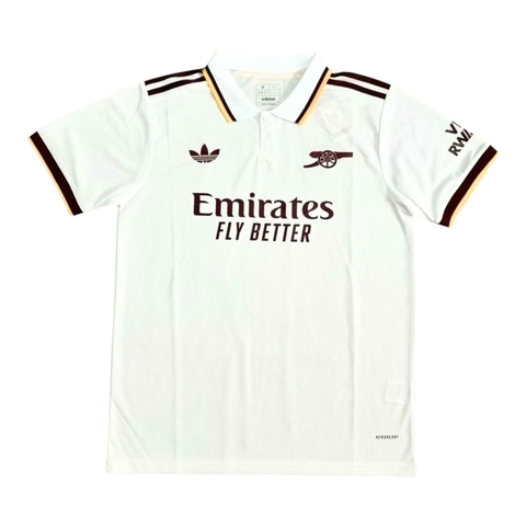 Camisa Arsenal III 25/26 - Torcedor Adidas Masculina - Branca com detalhes em vinho