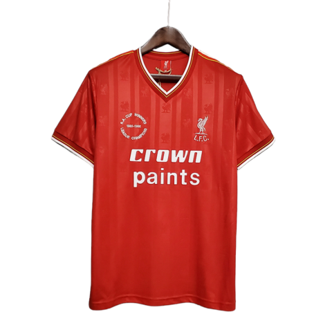 Camisa Retrô Liverpool 1985/1986 - Masculina - Vermelha com detalhes em branco