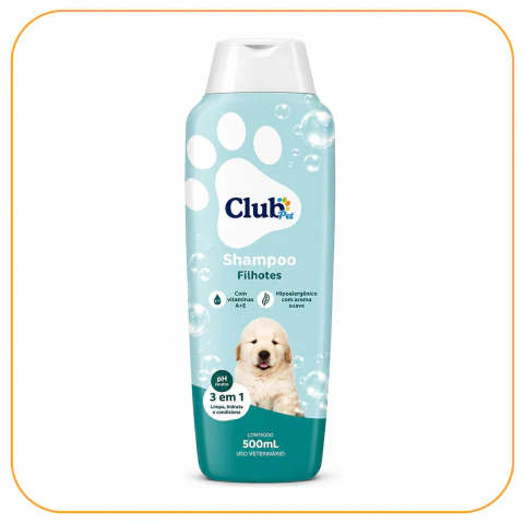 Shampoo Filhote 500ml Club Pet 3x1