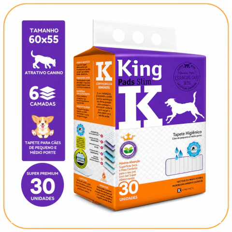 Tapete Higiênico Pet King Pads 60x55 com 50 unid