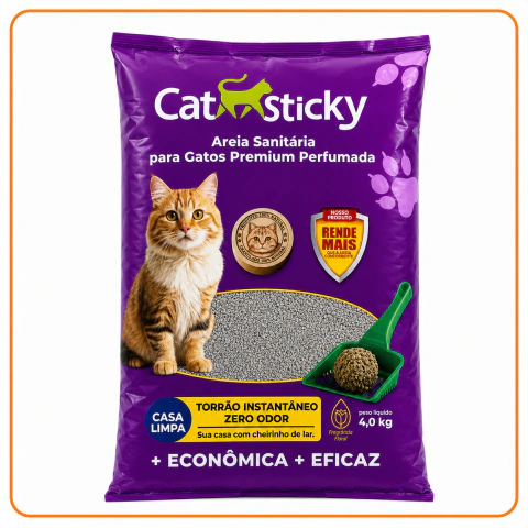Areia Cat Sticky Extra Fina Perfumada 4kg
