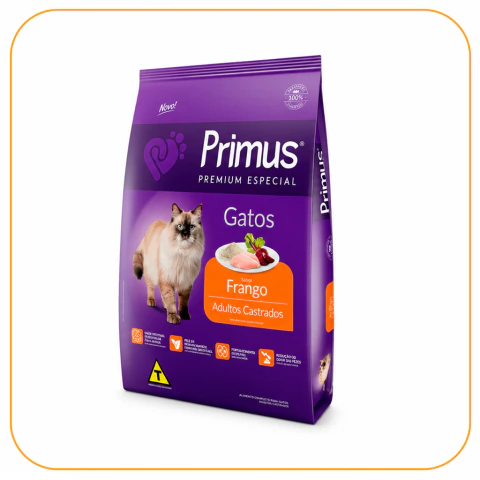 Primus Premium Especial Sabor Frango para Gatos Castrados 10,1Kg