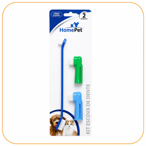 Kit Escova Dental e Dedeira HomePet Único