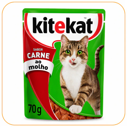 Sachê Kitekat Gatos Adultos Sabor Carne ao Molho - 70g