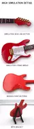 Mini guitarra elétrica de madeira, modelo de guitarra em miniatura, instrumento na internet