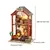Casa madeira decorativa enconsto de livros - Diy livro nook kits de madeira casa boneca kit construção casa mágica
