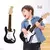 Guitarra estilo real infantil - 17 Polegada crianças brinquedo de guitarra elétrica com 4 cordas luzes led - Loja Casa do Juba