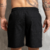 Bermuda de Linho Masculina Elástico Casual Leve Preto